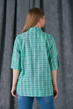 žalios spalvos dryžuoti marškiniai