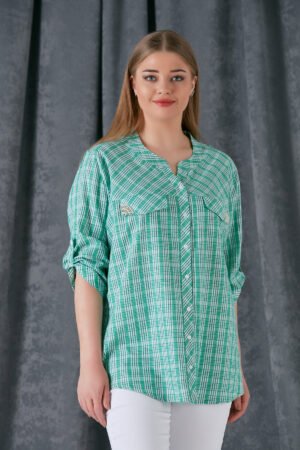 žalios spalvos dryžuoti marškiniai