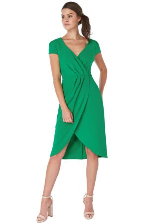 Tulpės formos suknelė žalios spalvos